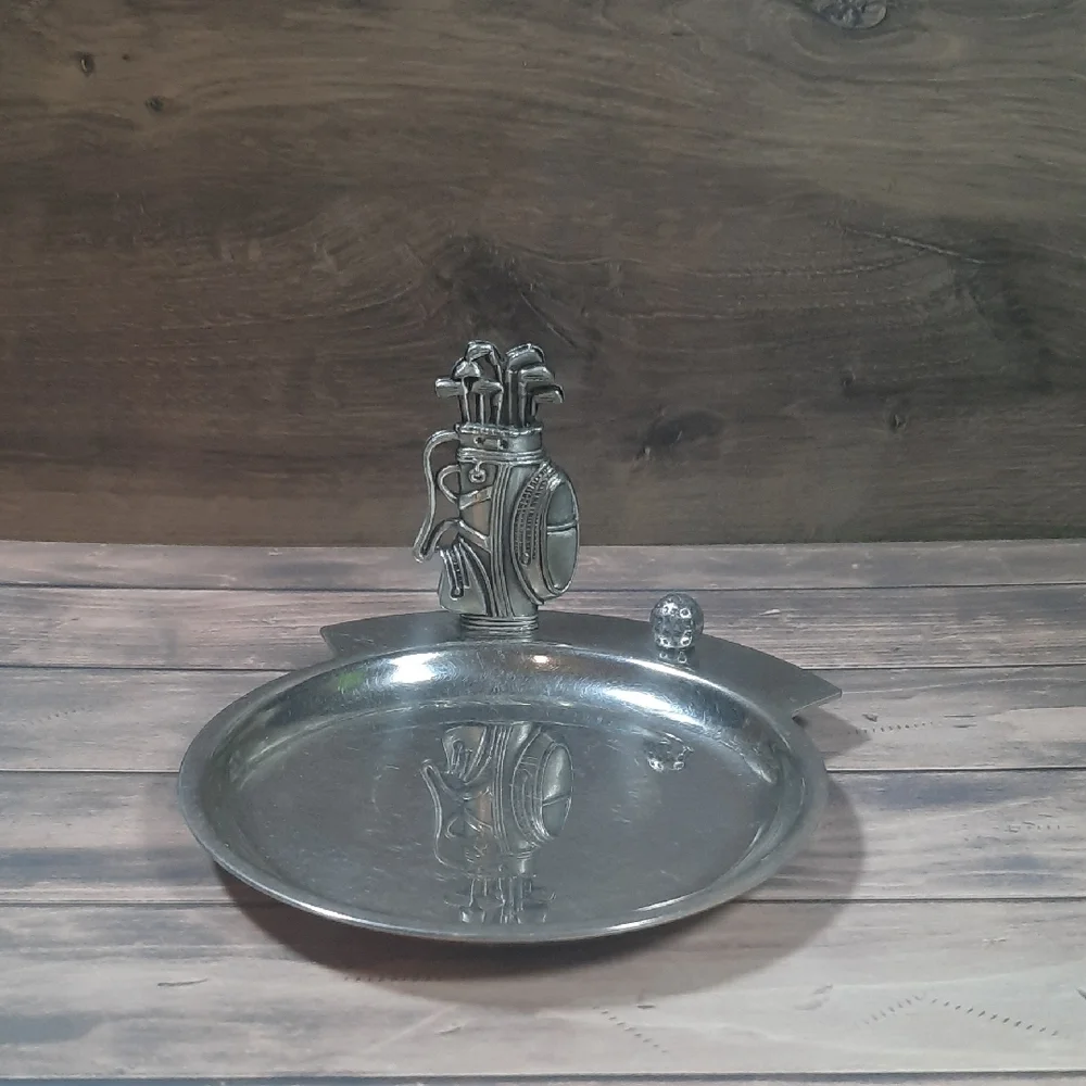Silver Golf Themed Coin Tray - Picture 2 of 5